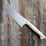 NORA #1424  - 7.5' AEB-L Stainless Kiritsuke - Ivory Juma