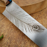 NORA #1425 - 7.5' AEB-L Stainless Santoku - Peacock