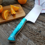 NORA Nakiri #1434 - AEB-L Stainless Steel -  Teal | Orange | White