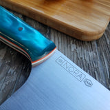 NORA Nakiri #1434 - AEB-L Stainless Steel -  Teal | Orange | White