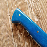 NORA #1470: Rhiannon - 6.5 Inch Utility -  Swirled Blue Micarta