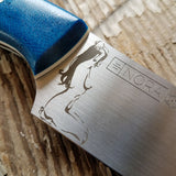 NORA #1470: Rhiannon - 6.5 Inch Utility -  Swirled Blue Micarta