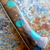 Chef #1101 - 52100 Carbon Steel - Teal Dots