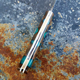 Chef #1101 - 52100 Carbon Steel - Teal Dots