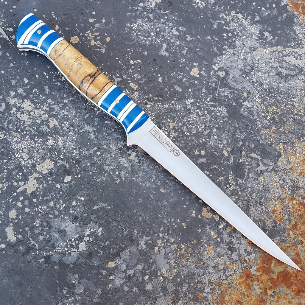 NORA Boning Knife #1106 - Blue | White | Wood