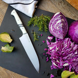 NORA #1199 - 7.5' Santoku - White & Gray G10