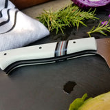 NORA #1199 - 7.5' Santoku - White & Gray G10
