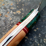 NORA #1229 - Maple | Teal | Red Santoku