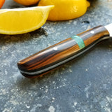 NORA #1258  - 3.5 Inch Paring - Chef of the F*cking Year (Cocobolo & Teal Box Elder)