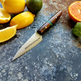 NORA #1258  - 3.5 Inch Paring - Chef of the F*cking Year (Cocobolo & Teal Box Elder)