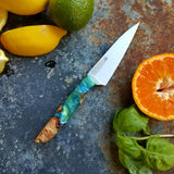 NORA #1264  - 3.5 Inch Paring - Chef of the F*cking Year (Green & Blue Shokwood)
