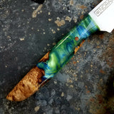 NORA #1264  - 3.5 Inch Paring - Chef of the F*cking Year (Green & Blue Shokwood)