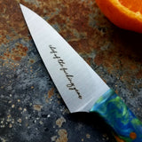 NORA #1264  - 3.5 Inch Paring - Chef of the F*cking Year (Green & Blue Shokwood)