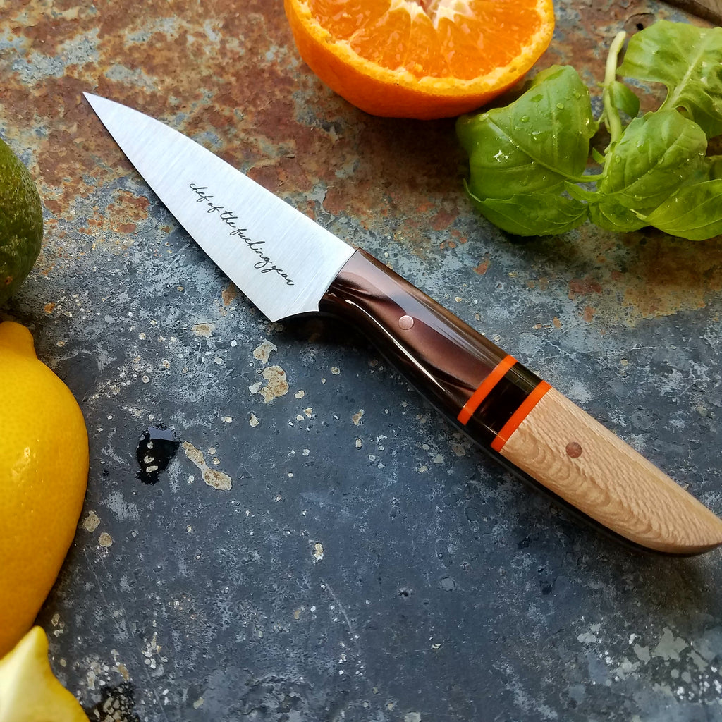 NORA #1260  - 3.5 Inch Paring - Chef of the F*cking Year (Hickory & Kirinite)