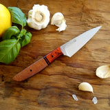 NORA #1265  - 3.5 Inch Paring - Red Topo Resin & Lacewood