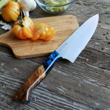 NORA #1512 - 7.5" Chef - 01 Carbon Steel - WORKHORSE - Deep Blue Sea Shokwood
