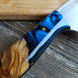 NORA #1512 - 7.5" Chef - 01 Carbon Steel - WORKHORSE - Deep Blue Sea Shokwood