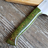 NORA #1516 - 7.5" Deba - 01 Carbon Steel -  Redwood Burl (Green)