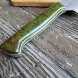 NORA #1516 - 7.5" Deba - 01 Carbon Steel -  Redwood Burl (Green)