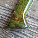 NORA #1516 - 7.5" Deba - 01 Carbon Steel -  Redwood Burl (Green)