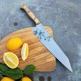 NORA #1643  - O1 Carbon Steel - 10 Inch Kiritsuke - Cherry Blossoms