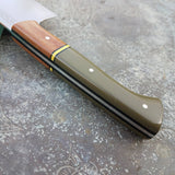 NORA #1644  - 10 Inch Chef - O1 Carbon Steel - OD Green G10 & Burlap Micarta