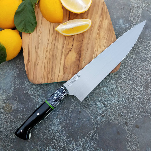 NORA #1640  - 8.5 Inch Chef - O1 Carbon Steel - Black & White