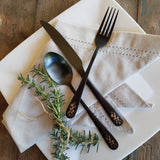 Custom Flatware 'Blade & Bloom' Sweetheart Set - Stainless Steel Black PVD Flatware