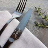Custom Family Name Flatware - Stainless Steel Black PVD Flatware