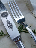 Custom Engraved 'Full Moons' Vintage Flatware Set - Silver Plated